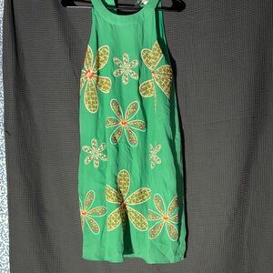 Green Floral Sleeveless Dress